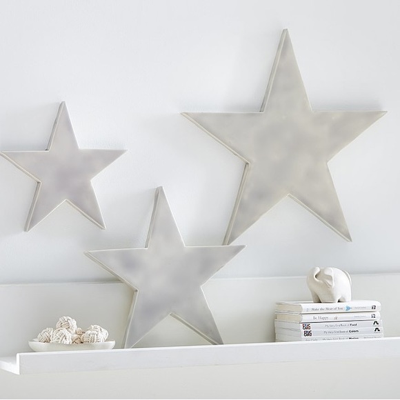 Pottery Barn Kids Other - Pottery Barn Kids 3-Piece Star Decor Wall Set - Brand New in Box, Gray